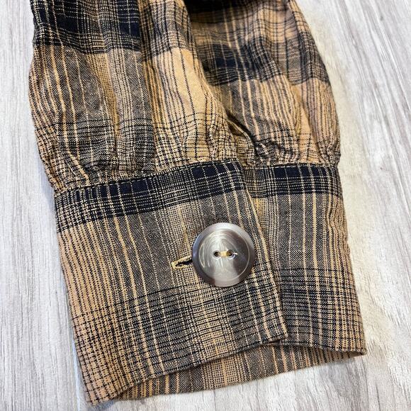 Free People Size 4 Plaid Mini Dress Linen Blend – English Rose Style - Picture 9 of 10